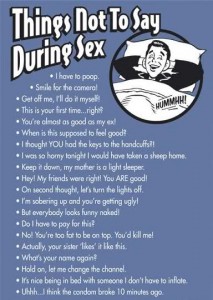 20 things NOT to say during sex
